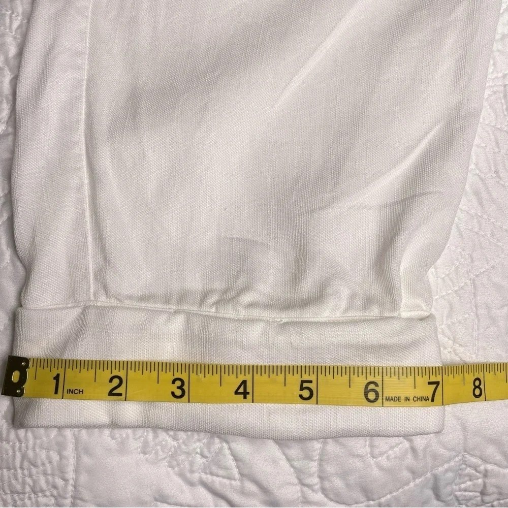 Aritzia Wilfred Allant Pleated Cuffed Trousers Women’s Size 8 Ivory White
